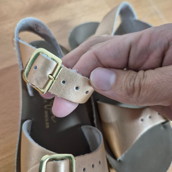 Summer Sand Surfer Toddler Sandals Size 8 Rose Gold Split Leather Insoles Adjust - Picture 5 of 5